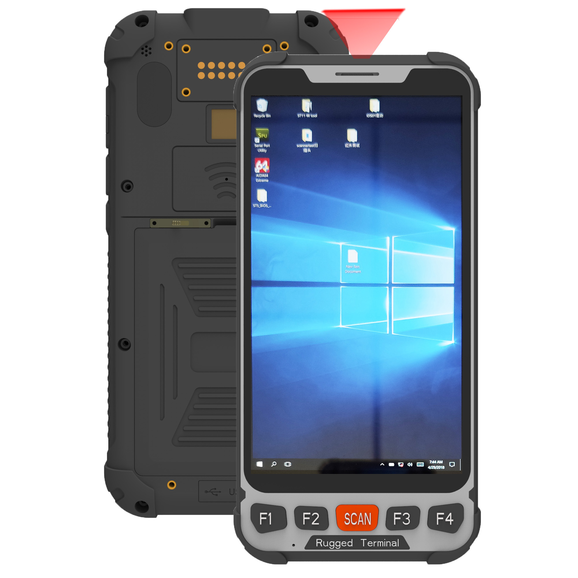 5 inch windows barcode smart rugged handheld terminal UHF