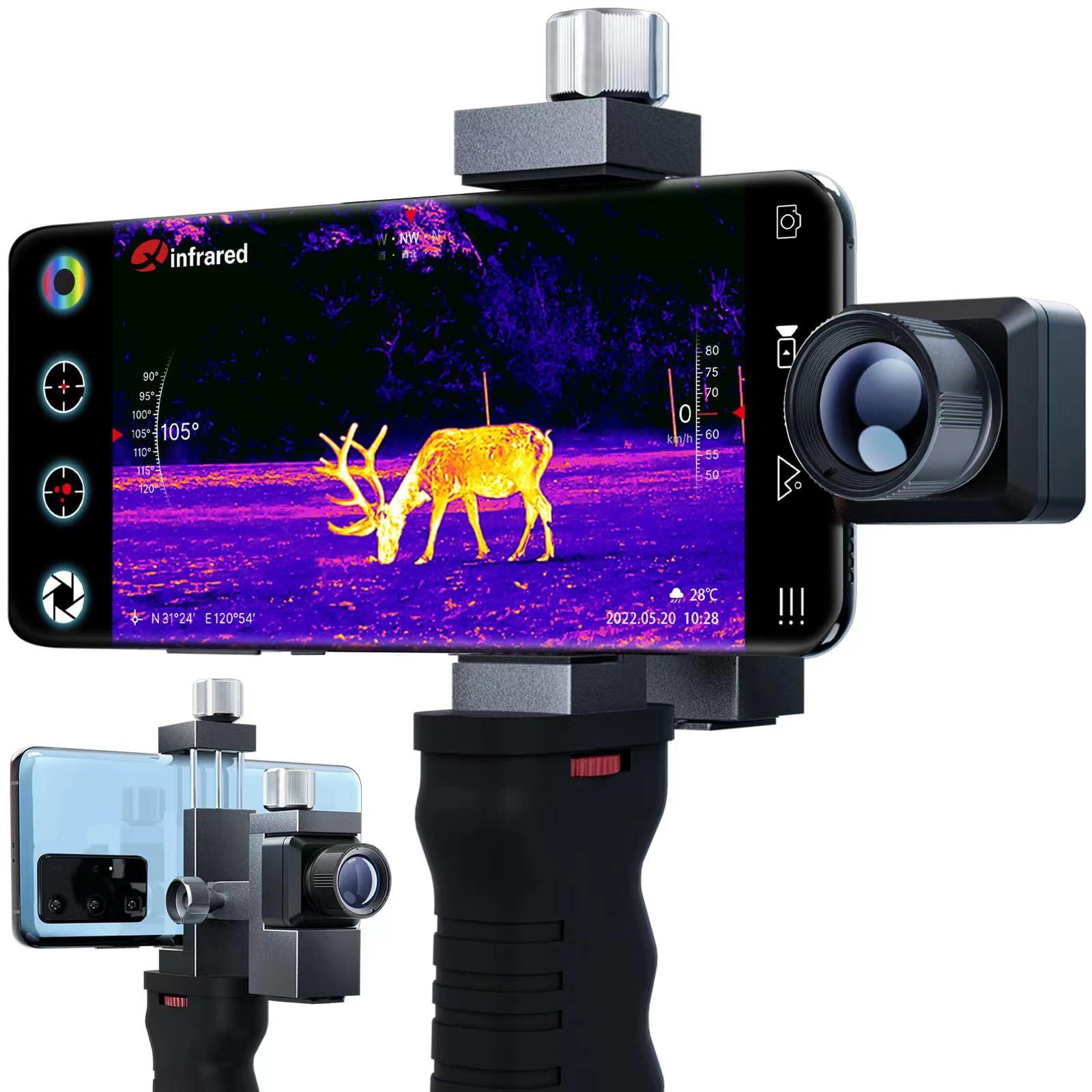 Portable mobile phone thermal camera imaging