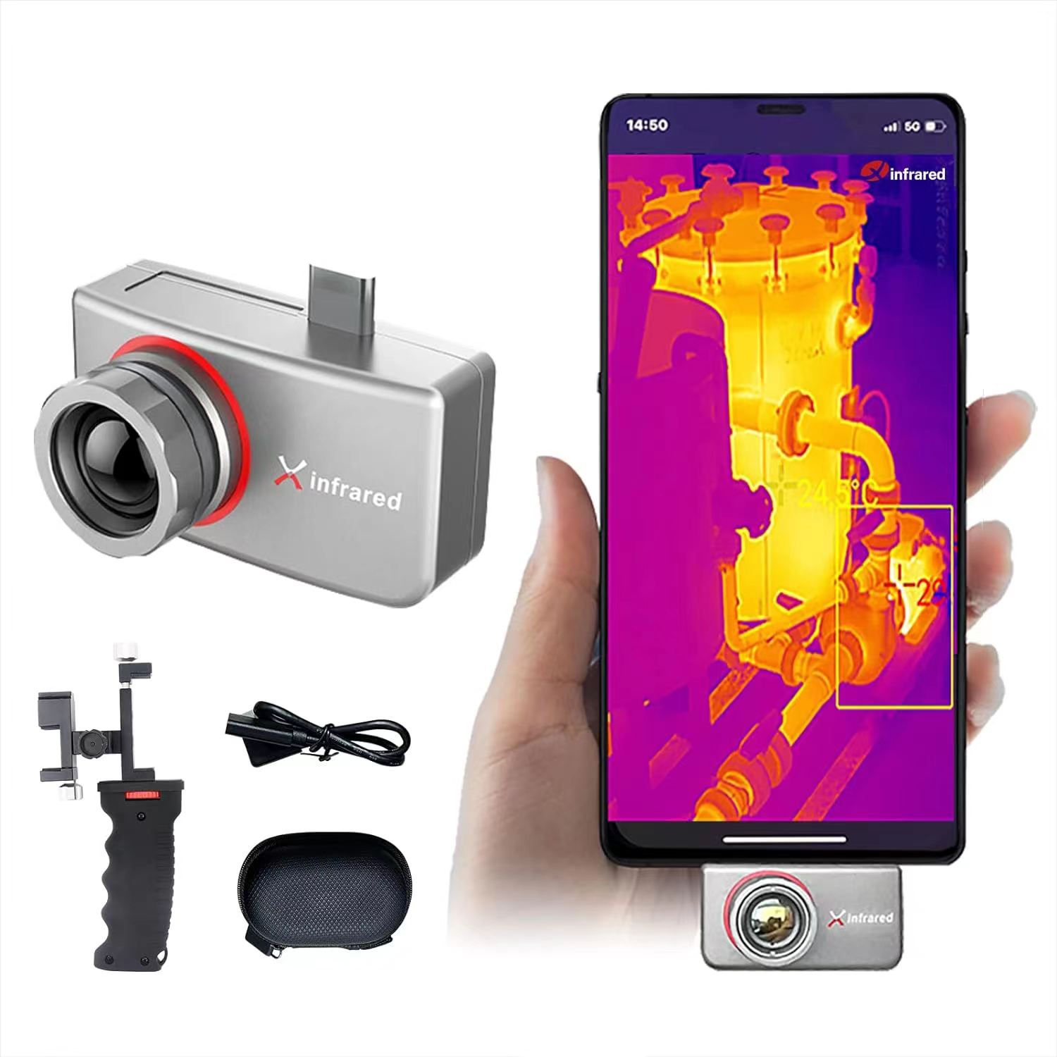 portable mobile phone thermal camera imaging