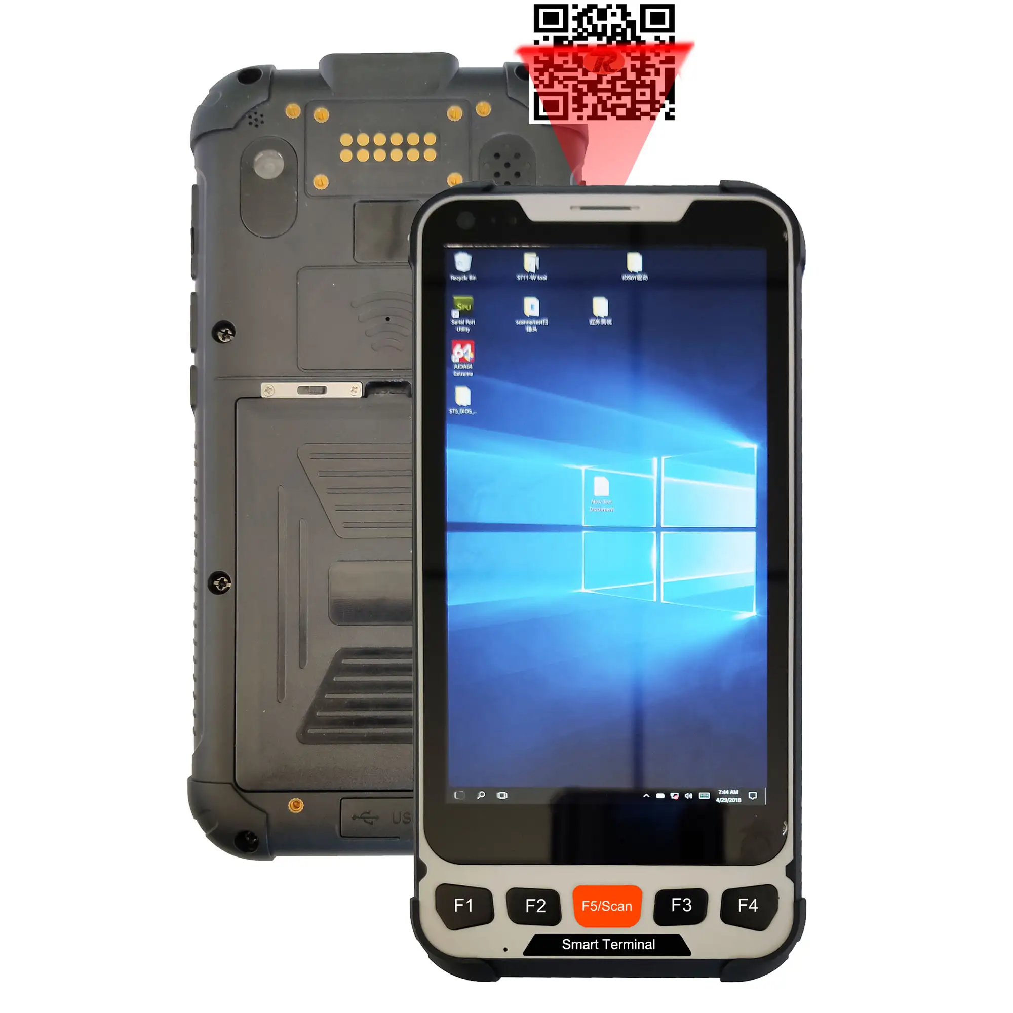 5 inch windows barcode smart rugged handheld terminal UHF